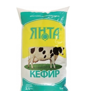 Кефир 2,5% 1кг п\пак 15шт Янта