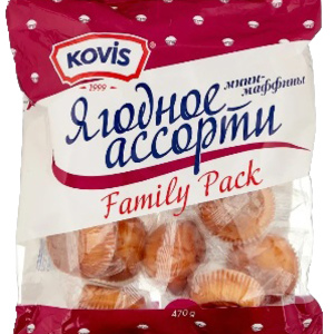 Мини-Маффины Kovis 470гр ягодное ассорти \6